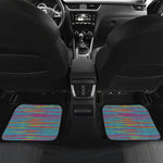 Colorful Knitted Pattern Print Front and Back Car Floor Mats