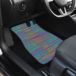 Colorful Knitted Pattern Print Front and Back Car Floor Mats