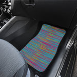 Colorful Knitted Pattern Print Front and Back Car Floor Mats
