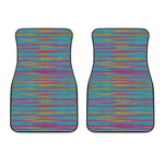 Colorful Knitted Pattern Print Front Car Floor Mats