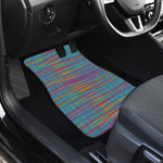 Colorful Knitted Pattern Print Front Car Floor Mats