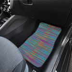 Colorful Knitted Pattern Print Front Car Floor Mats