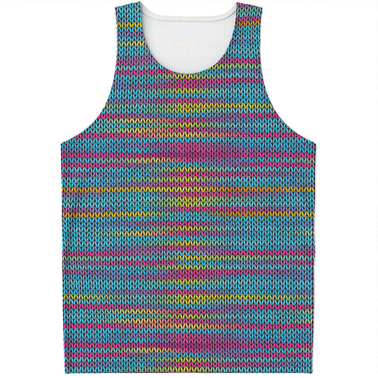 Colorful Knitted Pattern Print Men's Tank Top