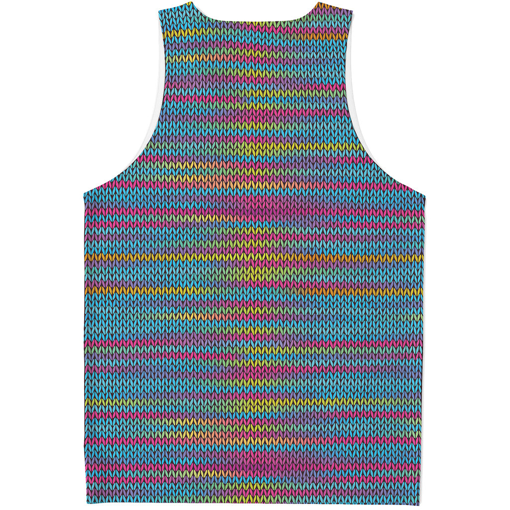 Colorful Knitted Pattern Print Men's Tank Top