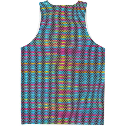 Colorful Knitted Pattern Print Men's Tank Top
