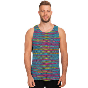 Colorful Knitted Pattern Print Men's Tank Top