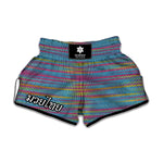 Colorful Knitted Pattern Print Muay Thai Boxing Shorts