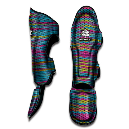 Colorful Knitted Pattern Print Muay Thai Shin Guard