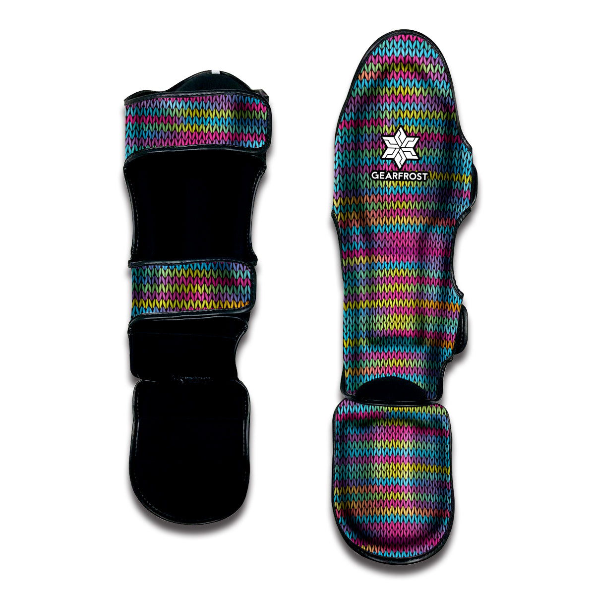 Colorful Knitted Pattern Print Muay Thai Shin Guard