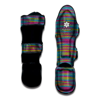 Colorful Knitted Pattern Print Muay Thai Shin Guard