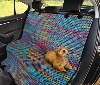 Colorful Knitted Pattern Print Pet Car Back Seat Cover
