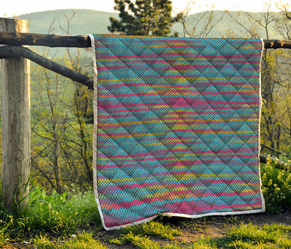 Colorful Knitted Pattern Print Quilt