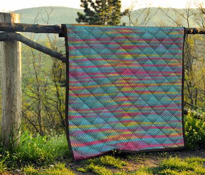 Colorful Knitted Pattern Print Quilt