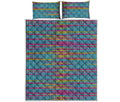 Colorful Knitted Pattern Print Quilt Bed Set
