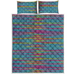Colorful Knitted Pattern Print Quilt Bed Set