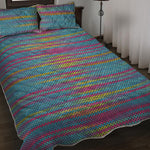 Colorful Knitted Pattern Print Quilt Bed Set