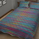 Colorful Knitted Pattern Print Quilt Bed Set
