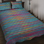 Colorful Knitted Pattern Print Quilt Bed Set
