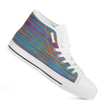 Colorful Knitted Pattern Print White High Top Shoes
