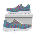 Colorful Knitted Pattern Print White Running Shoes