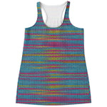 Colorful Knitted Pattern Print Women's Racerback Tank Top