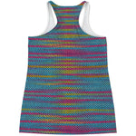 Colorful Knitted Pattern Print Women's Racerback Tank Top