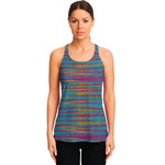 Colorful Knitted Pattern Print Women's Racerback Tank Top