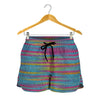 Colorful Knitted Pattern Print Women's Shorts