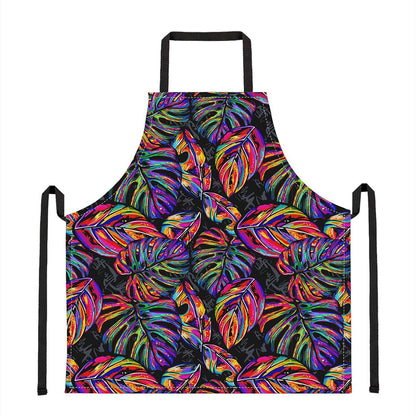 Colorful Leaf Tropical Pattern Print Apron