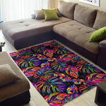 Colorful Leaf Tropical Pattern Print Area Rug GearFrost
