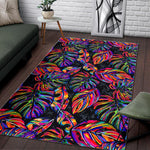 Colorful Leaf Tropical Pattern Print Area Rug GearFrost