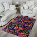 Colorful Leaf Tropical Pattern Print Area Rug GearFrost