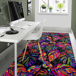 Colorful Leaf Tropical Pattern Print Area Rug GearFrost