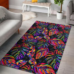 Colorful Leaf Tropical Pattern Print Area Rug GearFrost