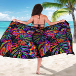 Colorful Leaf Tropical Pattern Print Beach Sarong Wrap