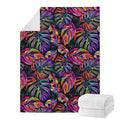 Colorful Leaf Tropical Pattern Print Blanket