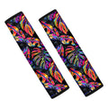 Colorful Leaf Tropical Pattern Print Car Seat Belt Covers