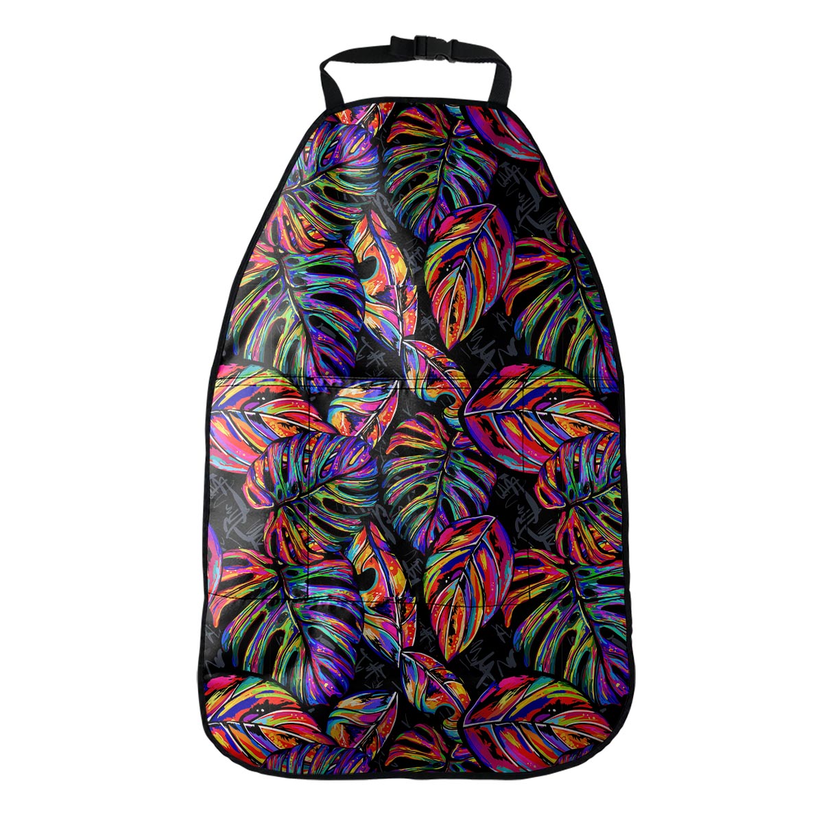 Colorful Leaf Tropical Pattern Print Car Seat Organizers