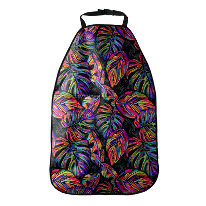 Colorful Leaf Tropical Pattern Print Car Seat Organizers