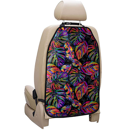 Colorful Leaf Tropical Pattern Print Car Seat Organizers