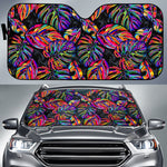 Colorful Leaf Tropical Pattern Print Car Sun Shade GearFrost