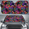 Colorful Leaf Tropical Pattern Print Car Sun Shade GearFrost