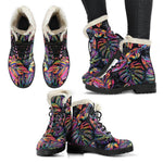 Colorful Leaf Tropical Pattern Print Comfy Boots GearFrost