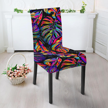 Colorful Leaf Tropical Pattern Print Dining Chair Slipcover