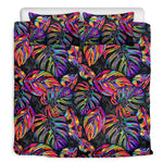 Colorful Leaf Tropical Pattern Print Duvet Cover Bedding Set