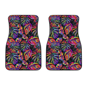 Colorful Leaf Tropical Pattern Print Front Car Floor Mats