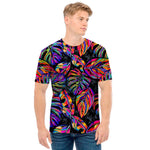 Colorful Leaf Tropical Pattern Print Men's T-Shirt