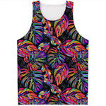 Colorful Leaf Tropical Pattern Print Men's Tank Top