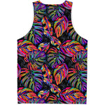 Colorful Leaf Tropical Pattern Print Men's Tank Top