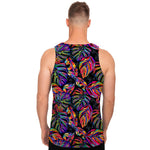 Colorful Leaf Tropical Pattern Print Men's Tank Top